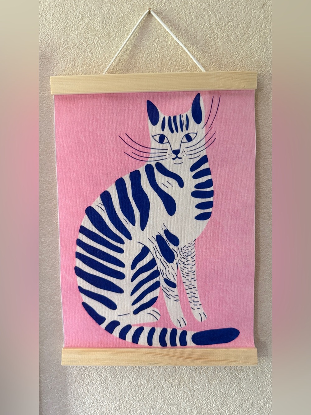 Cute Blue White Cat Canvas Print 8x12 Wall Art Magnetic Wood Frame New